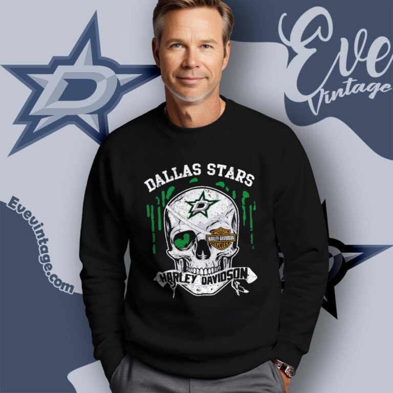 Dallas Stars Harley Davidson Skull Shirt Sweatshirt Dallas Stars Harley Davidson Skull Shirt Sweatshirt