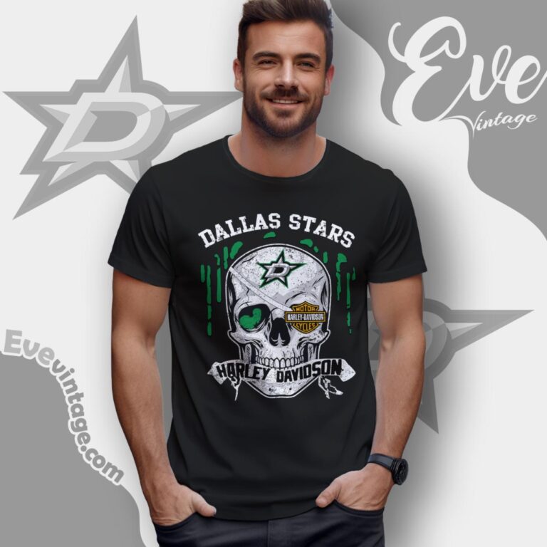 Dallas Stars Harley Davidson Skull Shirt Women T Shirt Dallas Stars Harley Davidson Skull Shirt Women T Shirt