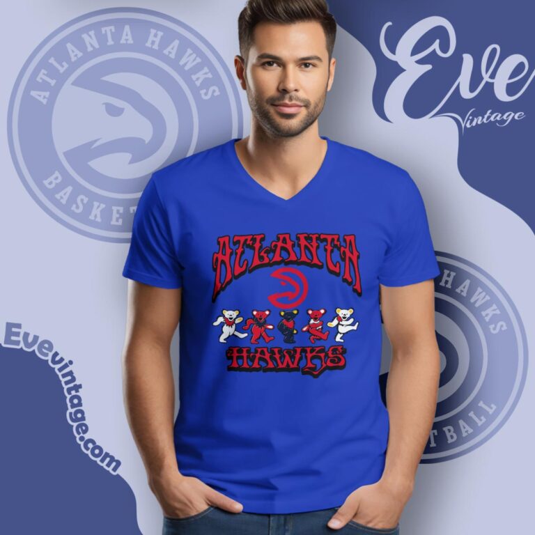 Dancing Bears Atlanta Hawks Grateful Dead Shirt V Neck TShirt Dancing Bears Atlanta Hawks Grateful Dead Shirt V Neck TShirt