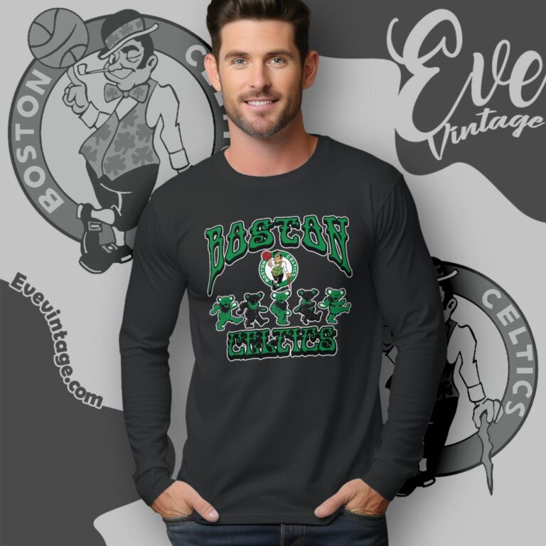 Dancing Bears Boston Celtics Grateful Dead Shirt Long Sleeve Tee Dancing Bears Boston Celtics Grateful Dead Shirt Long Sleeve Tee