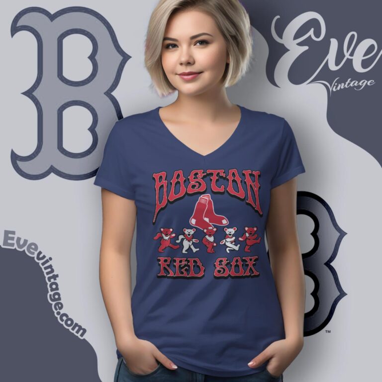 Dancing Bears Boston Red Sox Grateful Dead Shirt V Neck TShirt Dancing Bears Boston Red Sox Grateful Dead Shirt V Neck TShirt