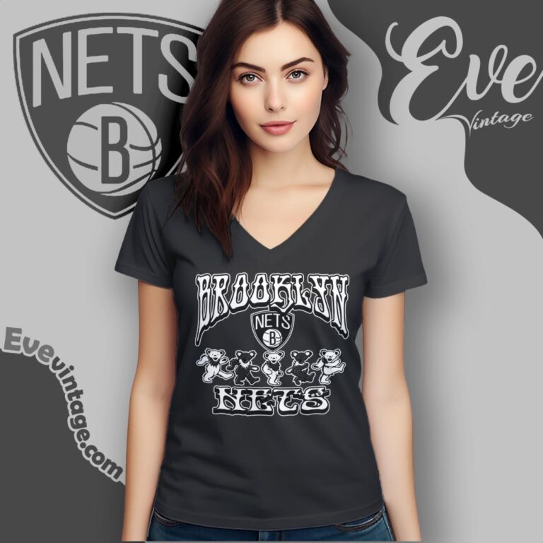 Dancing Bears Brooklyn Nets Grateful Dead Shirt V Neck TShirt Dancing Bears Brooklyn Nets Grateful Dead Shirt V Neck TShirt
