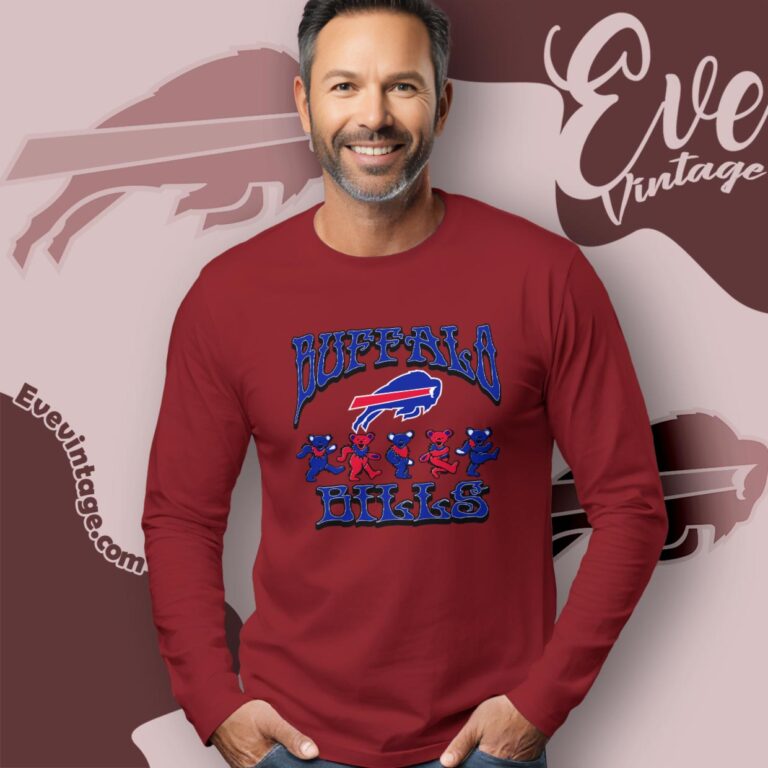 Dancing Bears Buffalo Bills Grateful Dead Shirt Long Sleeve Tee Dancing Bears Buffalo Bills Grateful Dead Shirt Long Sleeve Tee