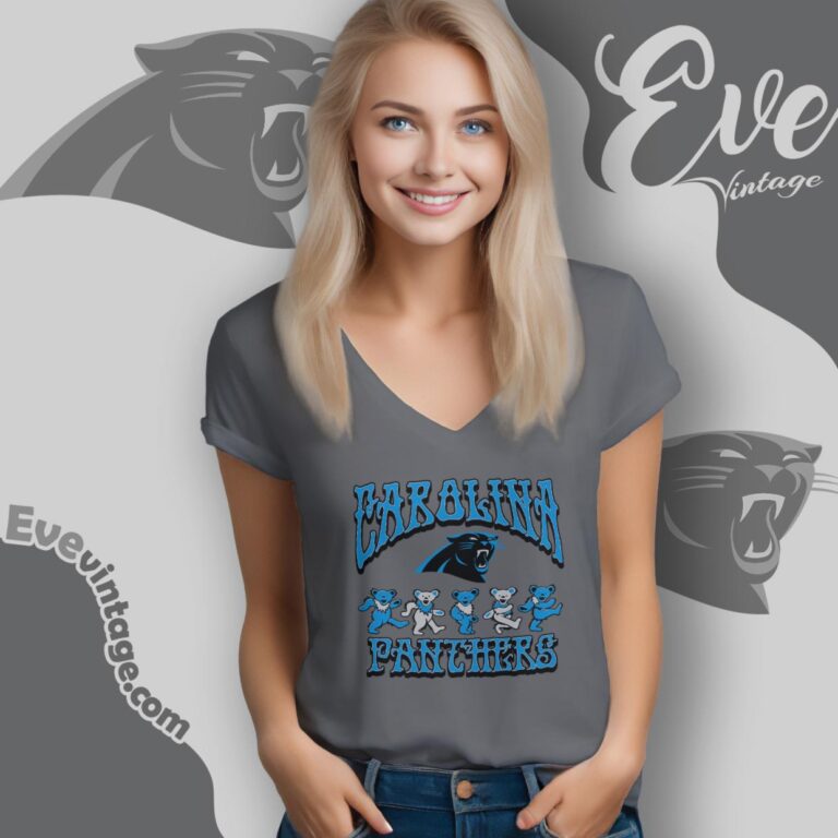 Dancing Bears Carolina Panthers Grateful Dead Shirt V Neck TShirt Dancing Bears Carolina Panthers Grateful Dead Shirt V Neck TShirt