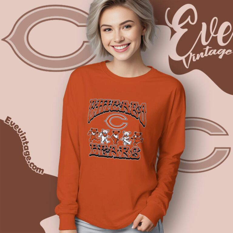 Dancing Bears Chicago Bears Grateful Dead Shirt Long Sleeve Tee Dancing Bears Chicago Bears Grateful Dead Shirt Long Sleeve Tee