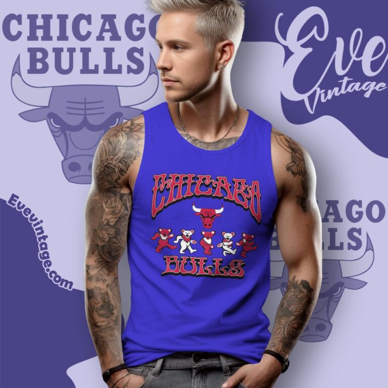 Dancing Bears Chicago Bulls Grateful Dead Shirt Tank Top Racerback Dancing Bears Chicago Bulls Grateful Dead Shirt Tank Top Racerback