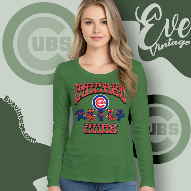 Dancing Bears Chicago Cubs Grateful Dead Shirt Long Sleeve Tee Dancing Bears Chicago Cubs Grateful Dead Shirt Long Sleeve Tee