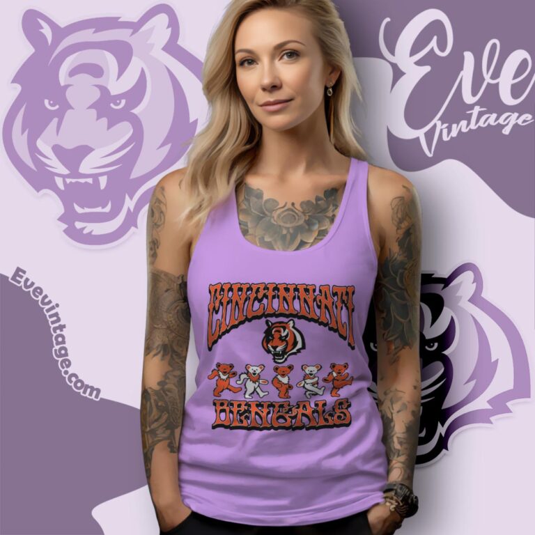 Dancing Bears Cincinnati Bengals Grateful Dead Shirt Tank Top Racerback Dancing Bears Cincinnati Bengals Grateful Dead Shirt Tank Top Racerback