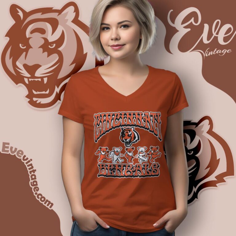 Dancing Bears Cincinnati Bengals Grateful Dead Shirt V Neck TShirt Dancing Bears Cincinnati Bengals Grateful Dead Shirt V Neck TShirt