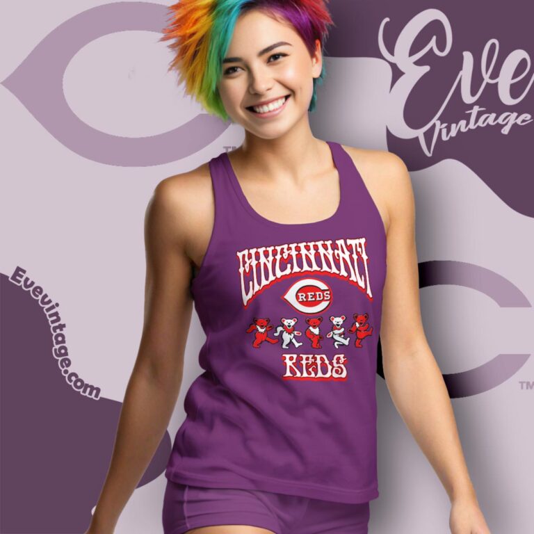 Dancing Bears Cincinnati Reds Grateful Dead Shirt Tank Top Racerback Dancing Bears Cincinnati Reds Grateful Dead Shirt Tank Top Racerback