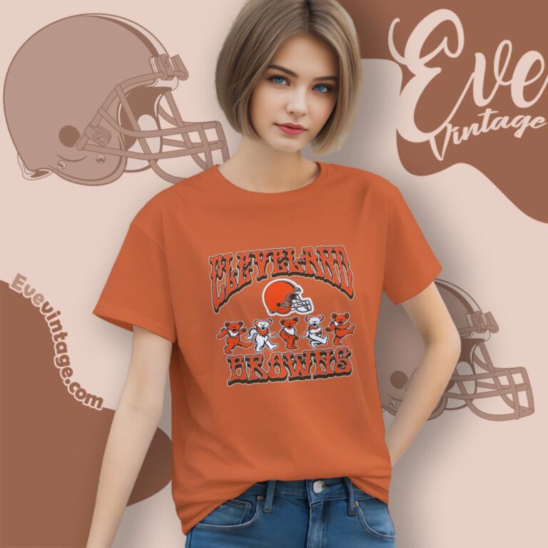 Dancing Bears Cleveland Browns Grateful Dead Shirt Women T Shirt Dancing Bears Cleveland Browns Grateful Dead Shirt Women T Shirt