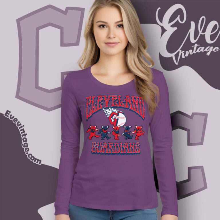 Dancing Bears Cleveland Guardians Grateful Dead Shirt Long Sleeve Tee Dancing Bears Cleveland Guardians Grateful Dead Shirt Long Sleeve Tee