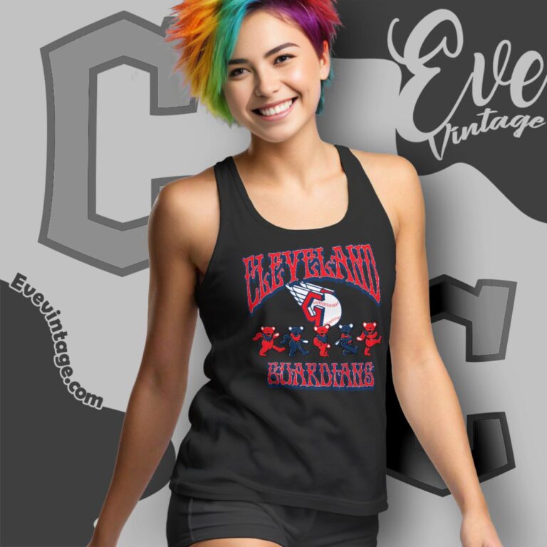 Dancing Bears Cleveland Guardians Grateful Dead Shirt Tank Top Racerback Dancing Bears Cleveland Guardians Grateful Dead Shirt Tank Top Racerback
