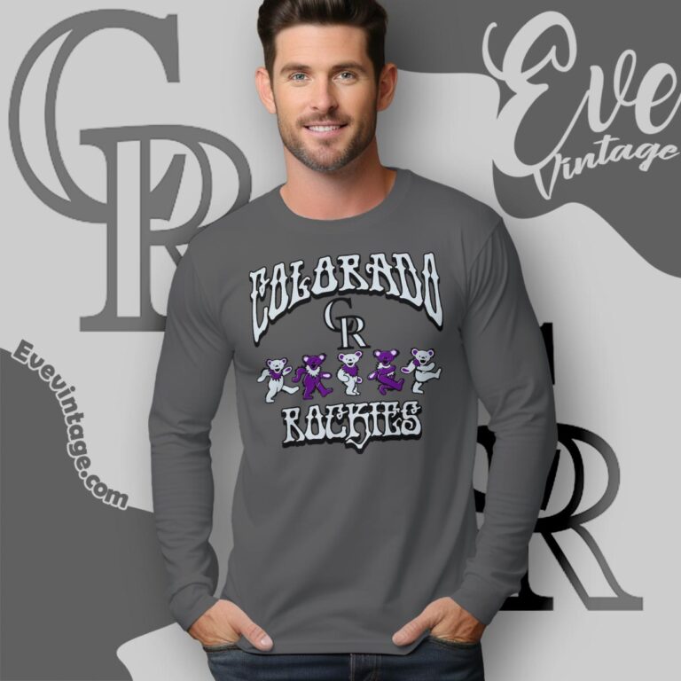 Dancing Bears Colorado Rockies Grateful Dead Shirt Long Sleeve Tee Dancing Bears Colorado Rockies Grateful Dead Shirt Long Sleeve Tee