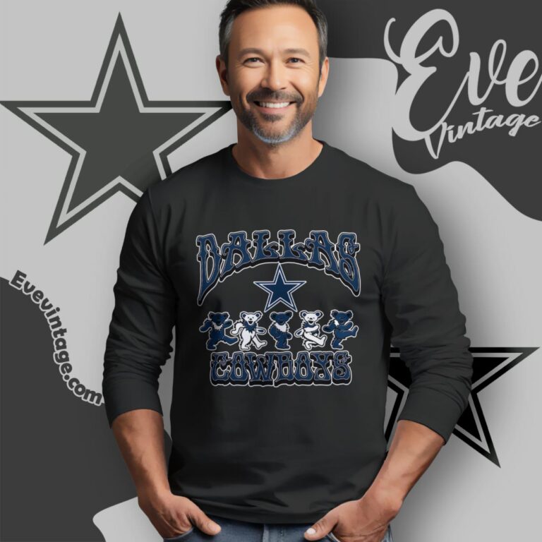 Dancing Bears Dallas Cowboys Grateful Dead Shirt Long Sleeve Tee Dancing Bears Dallas Cowboys Grateful Dead Shirt Long Sleeve Tee