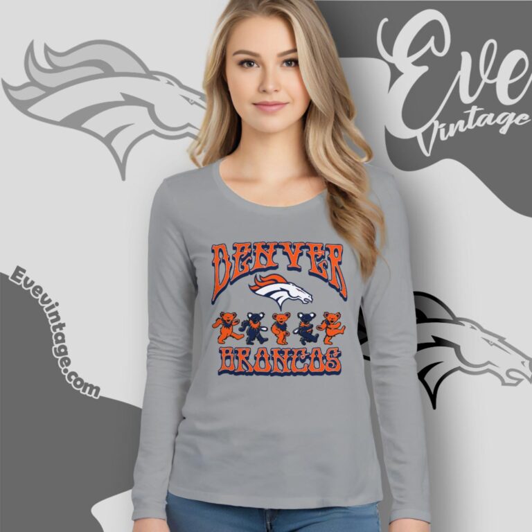 Dancing Bears Denver Broncos Grateful Dead Shirt Long Sleeve Tee Dancing Bears Denver Broncos Grateful Dead Shirt Long Sleeve Tee