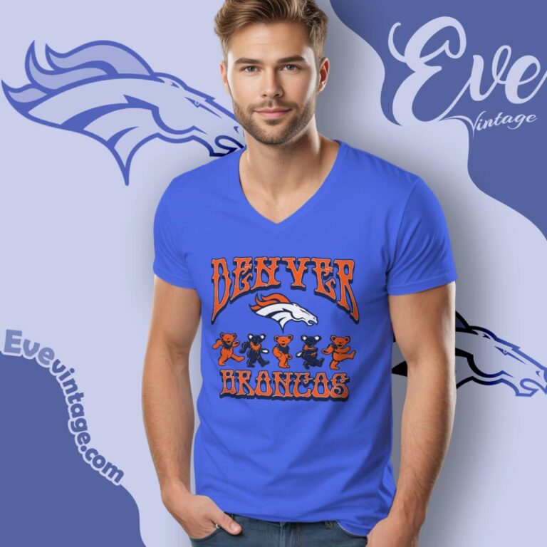 Dancing Bears Denver Broncos Grateful Dead Shirt V Neck TShirt Dancing Bears Denver Broncos Grateful Dead Shirt V Neck TShirt