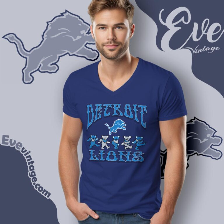 Dancing Bears Detroit Lions Grateful Dead Shirt V Neck TShirt Dancing Bears Detroit Lions Grateful Dead Shirt V Neck TShirt