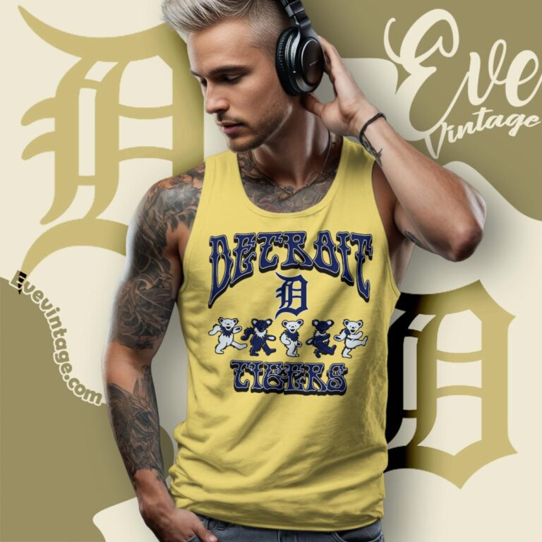 Dancing Bears Detroit Tigers Grateful Dead Shirt Tank Top Racerback Dancing Bears Detroit Tigers Grateful Dead Shirt Tank Top Racerback