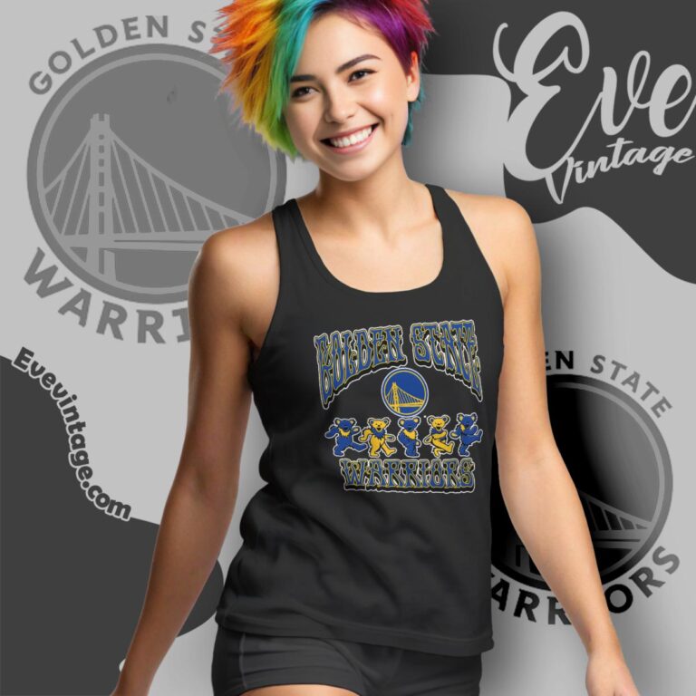Dancing Bears Golden State Warriors Grateful Dead Shirt Tank Top Racerback Dancing Bears Golden State Warriors Grateful Dead Shirt Tank Top Racerback