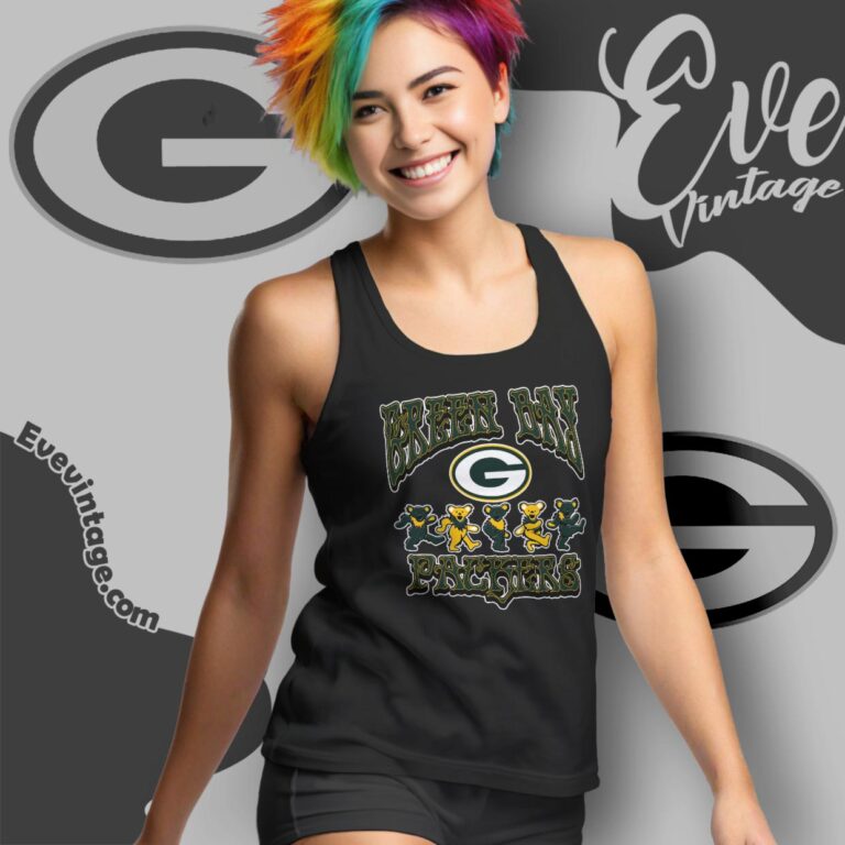 Dancing Bears Green Bay Packers Grateful Dead Shirt Tank Top Racerback Dancing Bears Green Bay Packers Grateful Dead Shirt Tank Top Racerback