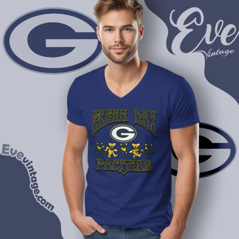Dancing Bears Green Bay Packers Grateful Dead Shirt V Neck TShirt Dancing Bears Green Bay Packers Grateful Dead Shirt V Neck TShirt