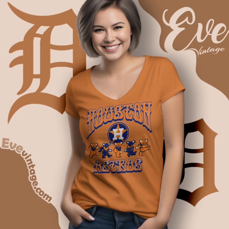 Dancing Bears Houston Astros Grateful Dead Shirt V Neck TShirt Dancing Bears Houston Astros Grateful Dead Shirt V Neck TShirt