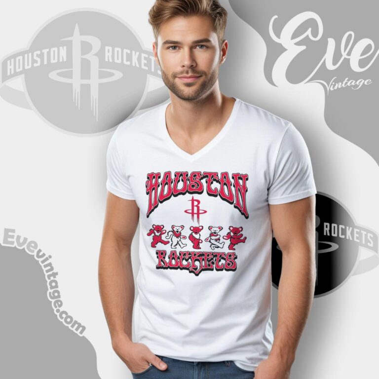 Dancing Bears Houston Rockets Grateful Dead Shirt V Neck TShirt Dancing Bears Houston Rockets Grateful Dead Shirt V Neck TShirt
