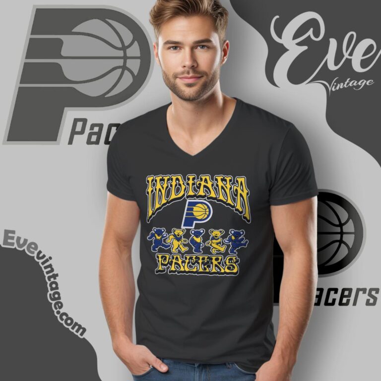 Dancing Bears Indiana Pacers Grateful Dead Shirt V Neck TShirt Dancing Bears Indiana Pacers Grateful Dead Shirt V Neck TShirt