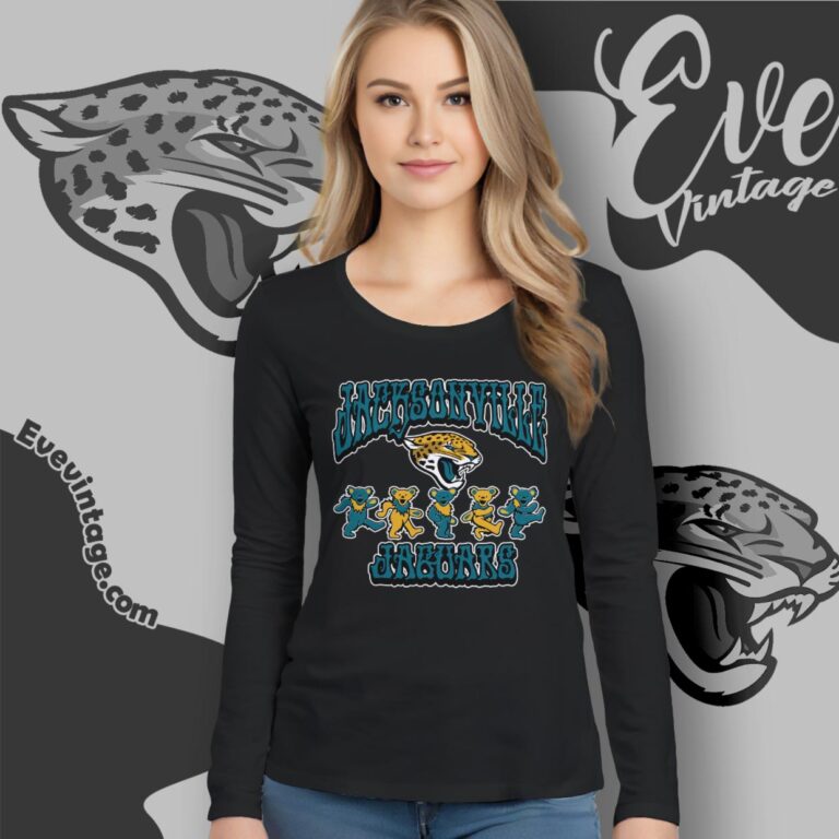 Dancing Bears Jacksonville Jaguars Grateful Dead Shirt Long Sleeve Tee Dancing Bears Jacksonville Jaguars Grateful Dead Shirt Long Sleeve Tee
