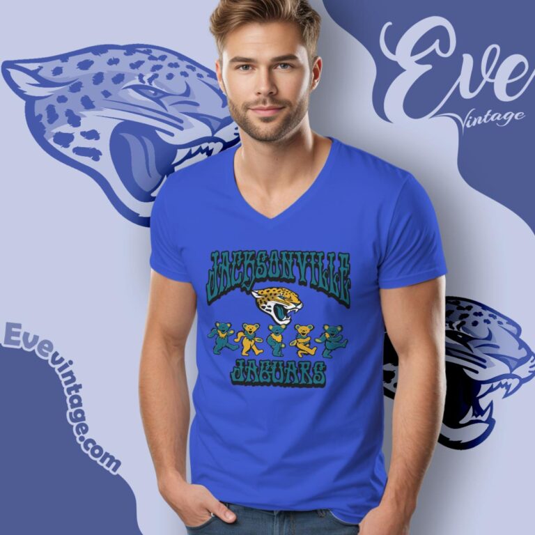 Dancing Bears Jacksonville Jaguars Grateful Dead Shirt V Neck TShirt Dancing Bears Jacksonville Jaguars Grateful Dead Shirt V Neck TShirt