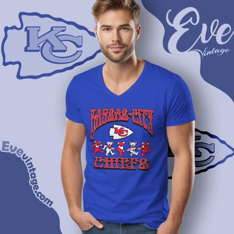 Dancing Bears Kansas City Chiefs Grateful Dead Shirt V Neck TShirt Dancing Bears Kansas City Chiefs Grateful Dead Shirt V Neck TShirt