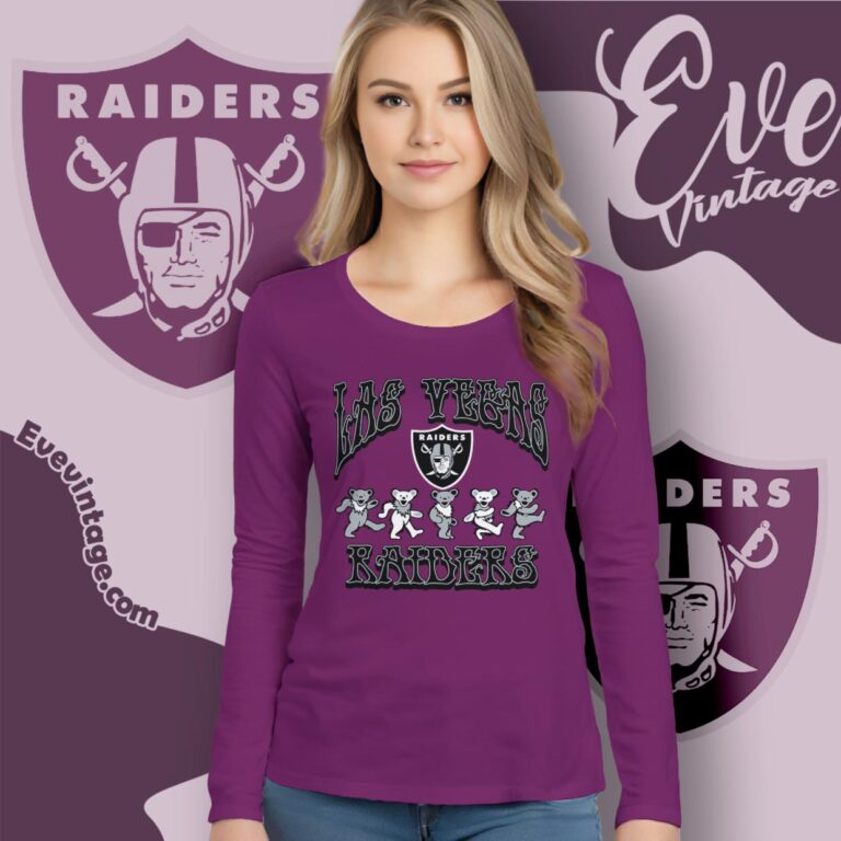 Dancing Bears Las Vegas Raiders Grateful Dead Shirt Long Sleeve Tee Dancing Bears Las Vegas Raiders Grateful Dead Shirt Long Sleeve Tee