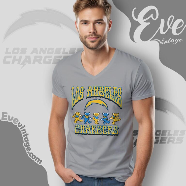 Dancing Bears Los Angeles Chargers Grateful Dead Shirt V Neck TShirt Dancing Bears Los Angeles Chargers Grateful Dead Shirt V Neck TShirt