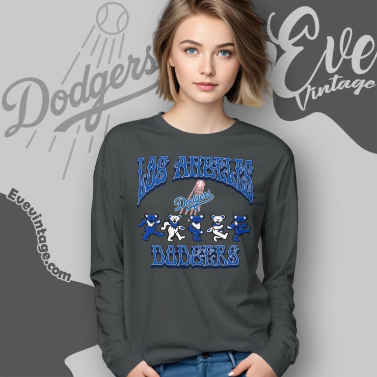 Dancing Bears Los Angeles Dodgers Grateful Dead Shirt Long Sleeve Tee Dancing Bears Los Angeles Dodgers Grateful Dead Shirt Long Sleeve Tee