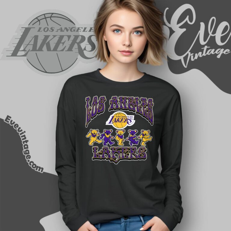 Dancing Bears Los Angeles Lakers Grateful Dead Shirt Long Sleeve Tee Dancing Bears Los Angeles Lakers Grateful Dead Shirt Long Sleeve Tee