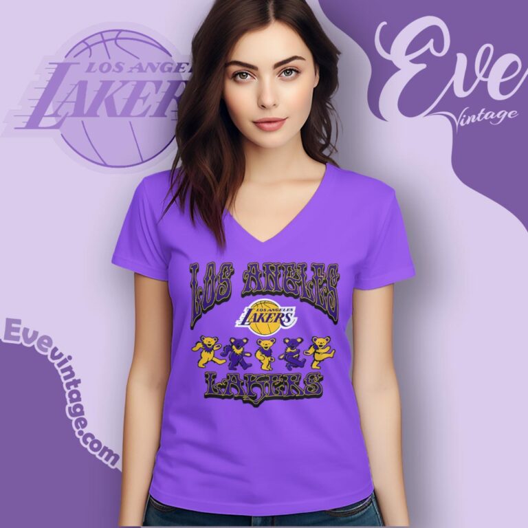 Dancing Bears Los Angeles Lakers Grateful Dead Shirt V Neck TShirt Dancing Bears Los Angeles Lakers Grateful Dead Shirt V Neck TShirt