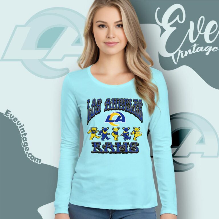 Dancing Bears Los Angeles Rams Grateful Dead Shirt Long Sleeve Tee Dancing Bears Los Angeles Rams Grateful Dead Shirt Long Sleeve Tee