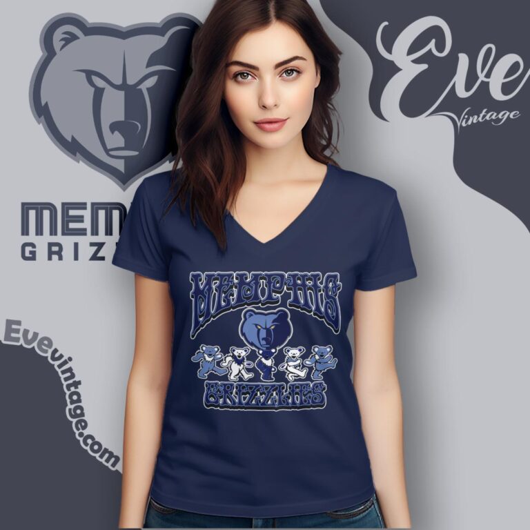 Dancing Bears Memphis Grizzlies Grateful Dead Shirt V Neck TShirt Dancing Bears Memphis Grizzlies Grateful Dead Shirt V Neck TShirt