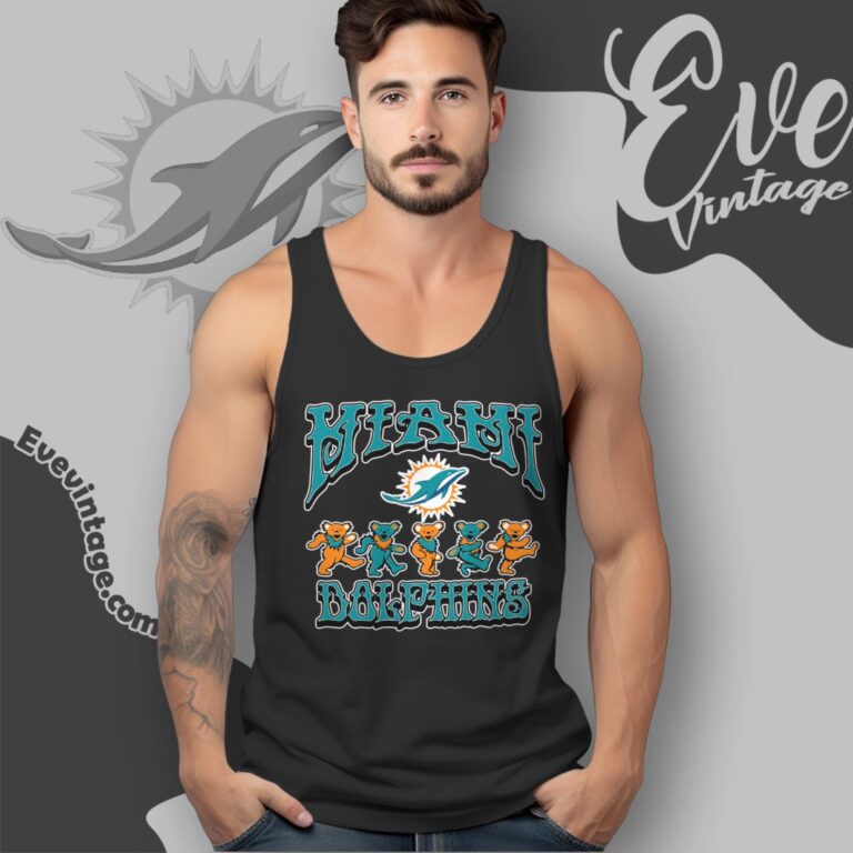 Dancing Bears Miami Dolphins Grateful Dead Shirt Tank Top Racerback Dancing Bears Miami Dolphins Grateful Dead Shirt Tank Top Racerback