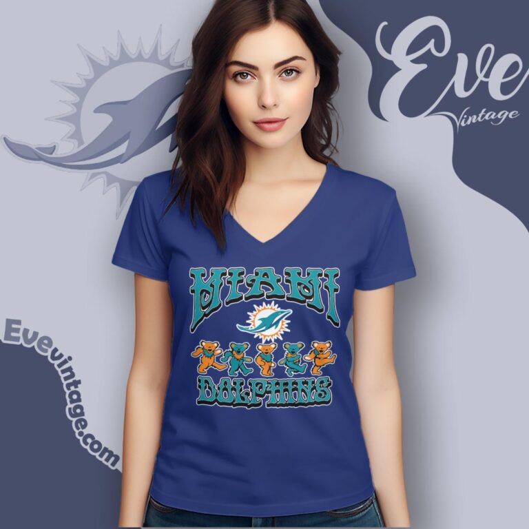 Dancing Bears Miami Dolphins Grateful Dead Shirt V Neck TShirt Dancing Bears Miami Dolphins Grateful Dead Shirt V Neck TShirt