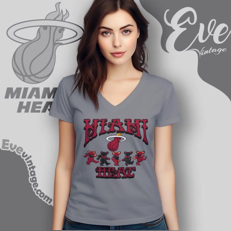 Dancing Bears Miami Heat Grateful Dead Shirt V Neck TShirt Dancing Bears Miami Heat Grateful Dead Shirt V Neck TShirt