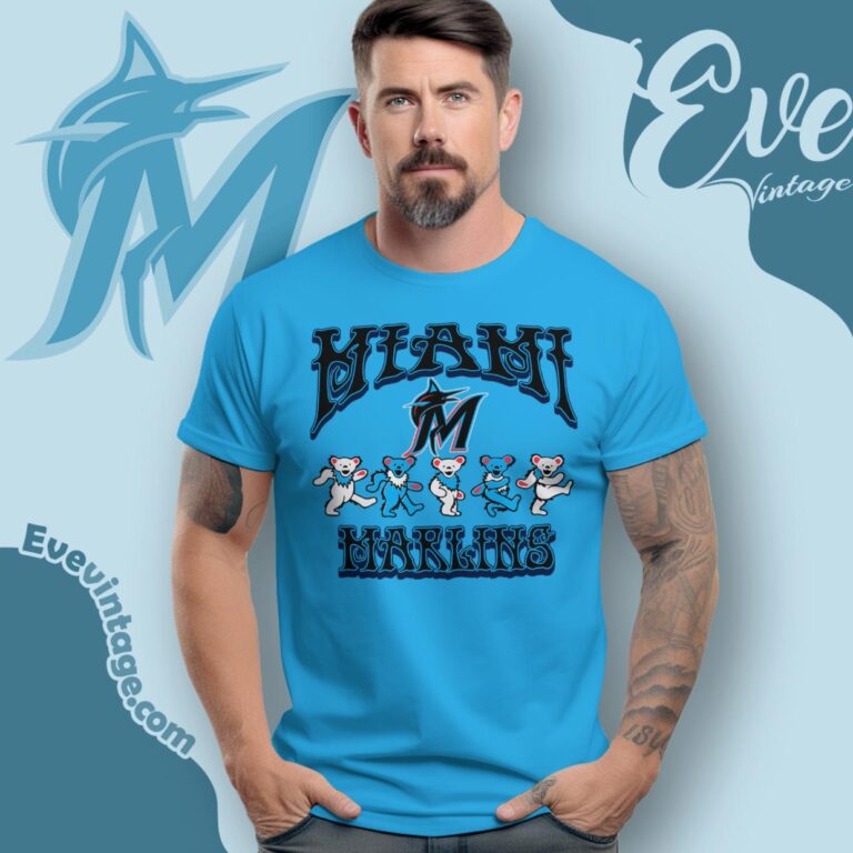Dancing Bears Miami Marlins Grateful Dead Shirt T Shirt Dancing Bears Miami Marlins Grateful Dead Shirt T Shirt