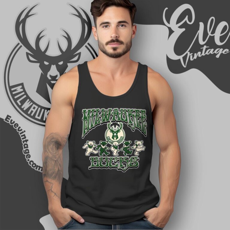 Dancing Bears Milwaukee Bucks Grateful Dead Shirt Tank Top Racerback Dancing Bears Milwaukee Bucks Grateful Dead Shirt Tank Top Racerback