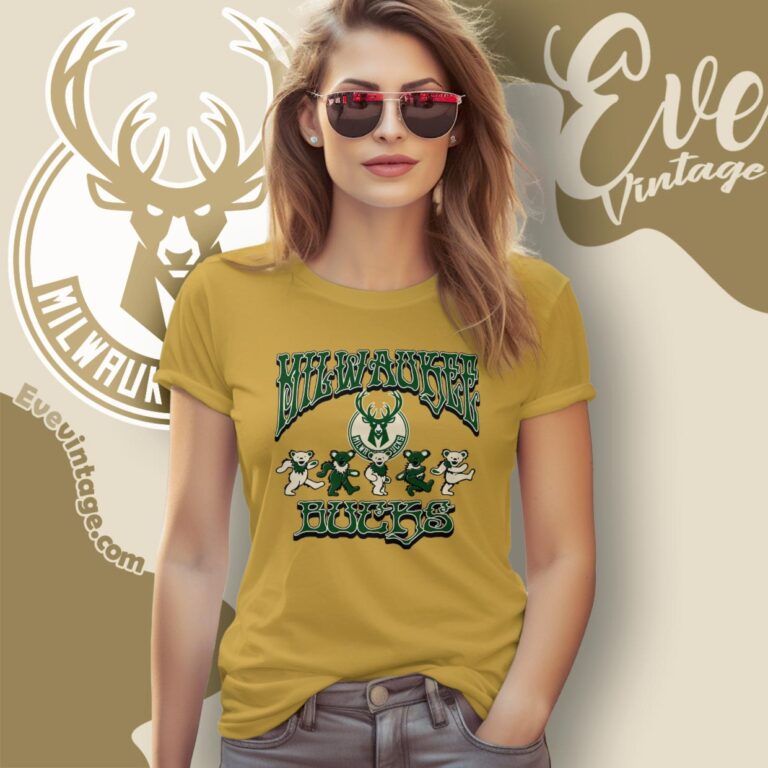 Dancing Bears Milwaukee Bucks Grateful Dead Shirt Women T Shirt Dancing Bears Milwaukee Bucks Grateful Dead Shirt Women T Shirt