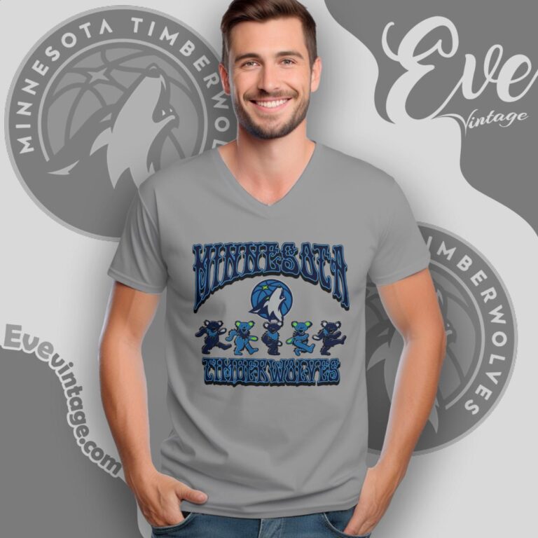 Dancing Bears Minnesota Timberwolves Grateful Dead Shirt V Neck TShirt Dancing Bears Minnesota Timberwolves Grateful Dead Shirt V Neck TShirt