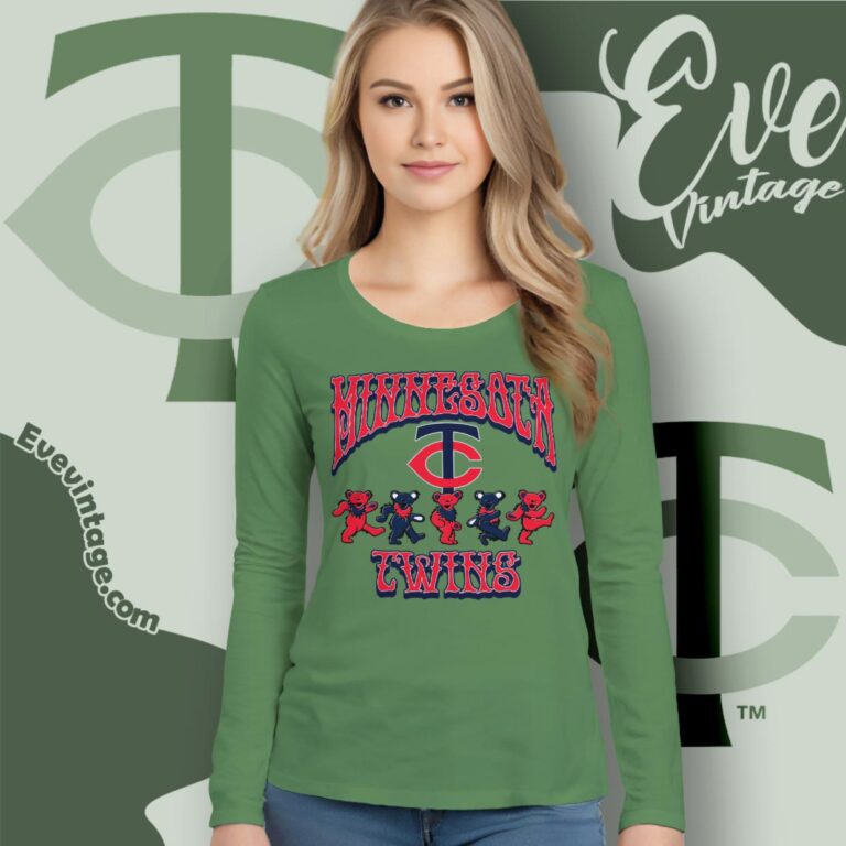 Dancing Bears Minnesota Twins Grateful Dead Shirt Long Sleeve Tee Dancing Bears Minnesota Twins Grateful Dead Shirt Long Sleeve Tee