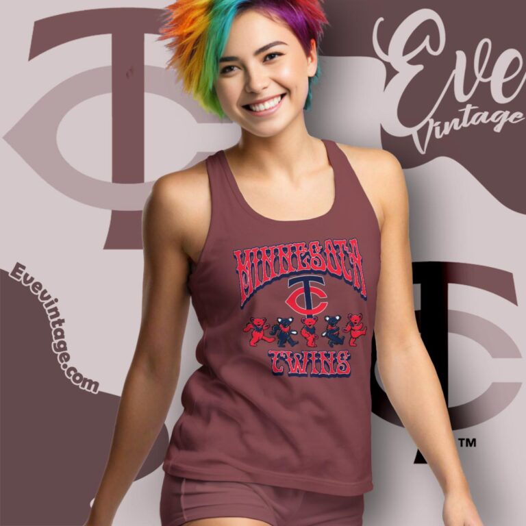 Dancing Bears Minnesota Twins Grateful Dead Shirt Tank Top Racerback Dancing Bears Minnesota Twins Grateful Dead Shirt Tank Top Racerback