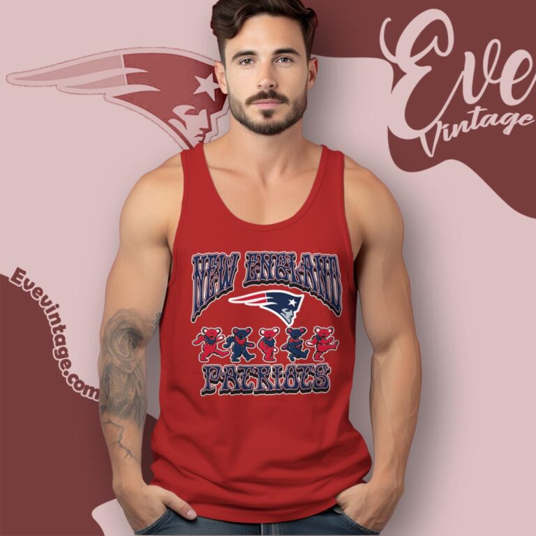 Dancing Bears New England Patriots Grateful Dead Shirt Tank Top Racerback Dancing Bears New England Patriots Grateful Dead Shirt Tank Top Racerback
