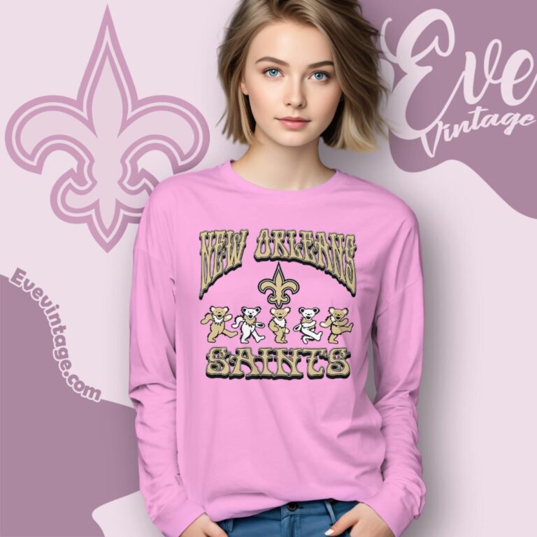 Dancing Bears New Orleans Saints Grateful Dead Shirt Long Sleeve Tee Dancing Bears New Orleans Saints Grateful Dead Shirt Long Sleeve Tee